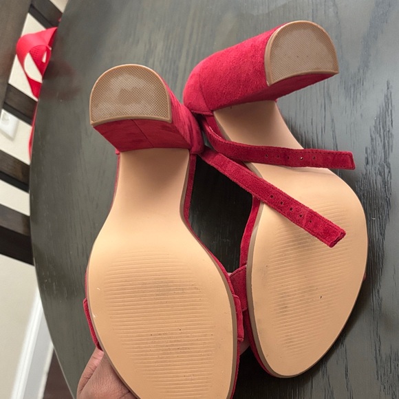 Steve Madden Bold Red Suede Heels - Picture 3 of 5